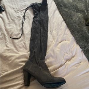 Grey over the knee boots